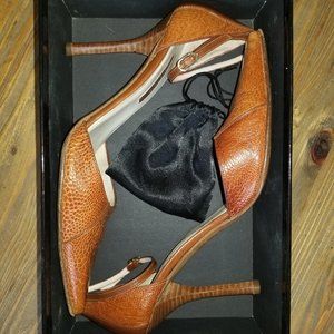 Cesare Paciotti Vintage Ostrich Stiletto Heels 4"
